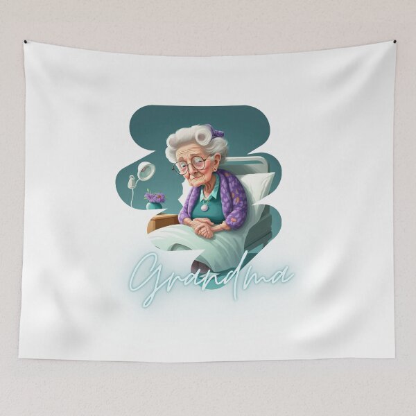 Item preview, Sad Mood Grandma Is In The Hospital Again Artwork Sticker designed and sold by TheCreativeFab.