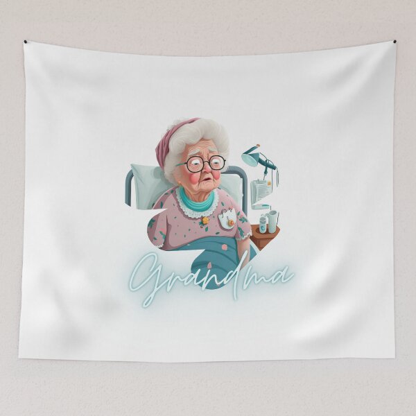Item preview, Lonely Grandma Is In The Hospital Again Artwork Sticker designed and sold by TheCreativeFab.