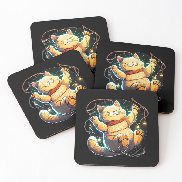 Item preview, Santa Cat Tangled Up In Lights Christmas Santa designed and sold by JJT0724.