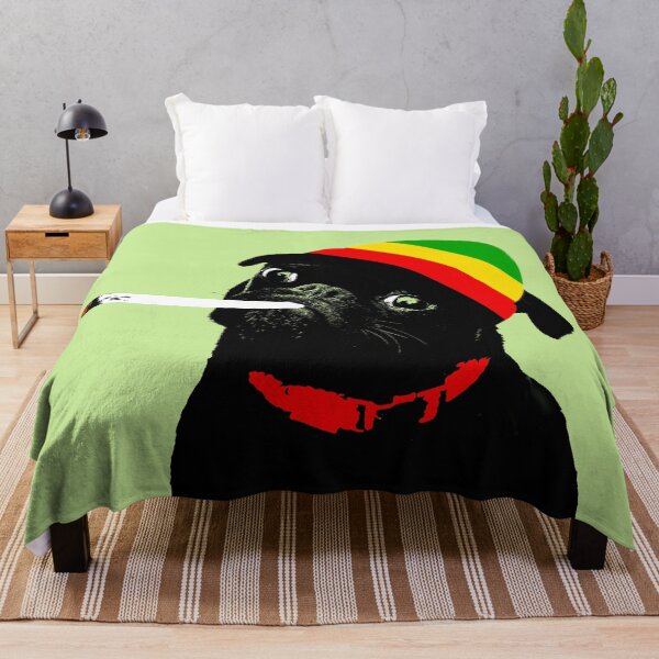 Item preview, Stoner Dog Rasta Pug Design in green - Pug Dog Pet Pop Art - Animal Pop Art, Bespoke Options designed and sold by StudioFlea.