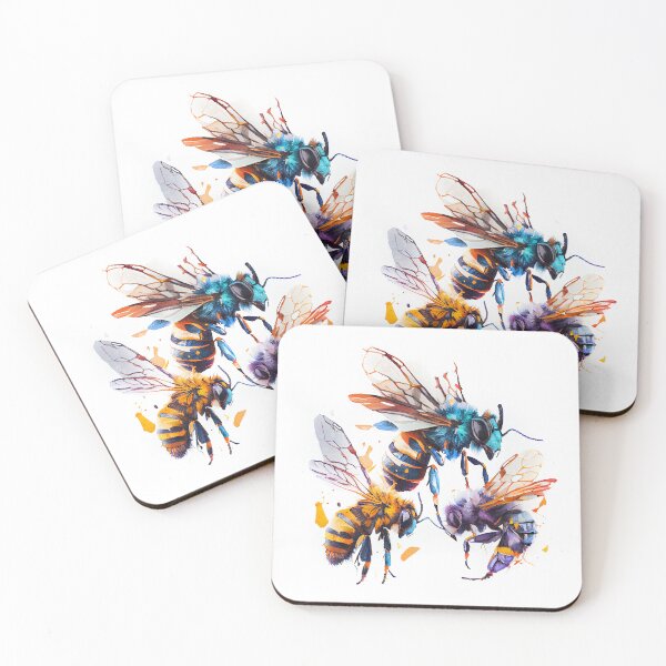 Item preview, Bees Colourful Art, Watercolor Painting designed and sold by KOTOdesign.