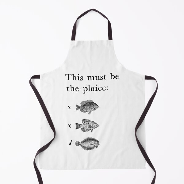 Item preview, This Must Be the Plaice Funny Fish Pun Black and White designed and sold by kierkegaard.