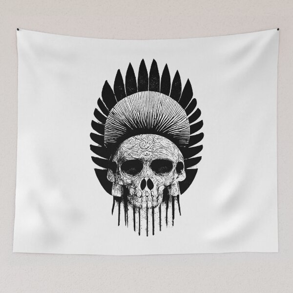 Item preview, Native American Chief | Skull With Indian Headdress designed and sold by TMBTM.