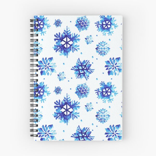 Artikelvorschau, handgemalte Aquarell-Schneeflocken - blaues Wintermuster entworfen und verkauft von PP-Patterns.