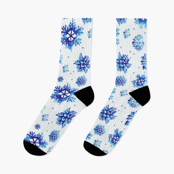 Item preview, hand painted watercolor snowflakes - blue winter pattern designed and sold by PP-Patterns.