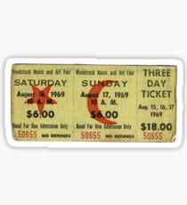 woodstock ticket Sticker