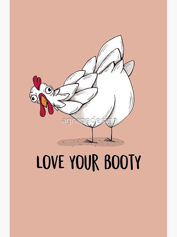 Thumbnail 2 of 2, Greeting Card, Love your booty - chicken  designed and sold by agrapedesign.