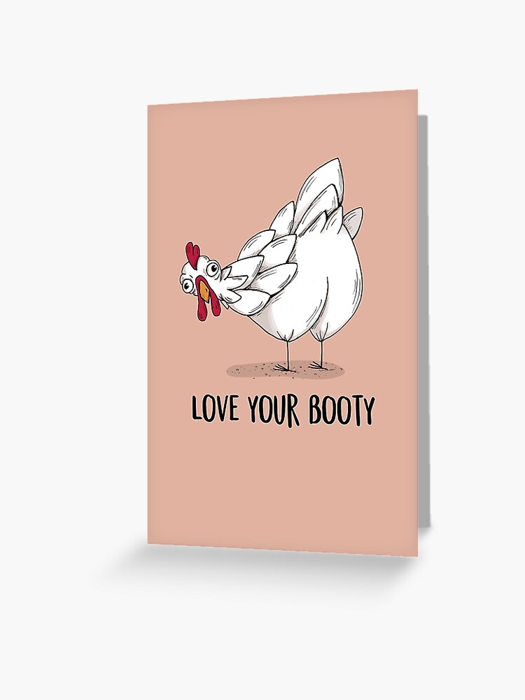 Thumbnail 1 of 2, Greeting Card, Love your booty - chicken  designed and sold by agrapedesign.