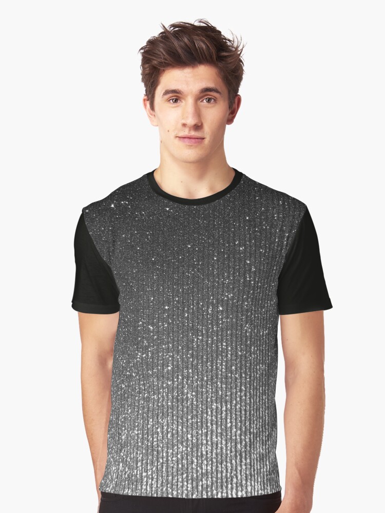 Silver Hue Glitter Sparkles Texture Photography | Graphic T-Shirt