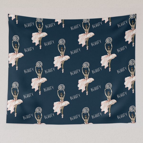 Item preview, Navy blue ballet dancer pattern designed and sold by reka88.