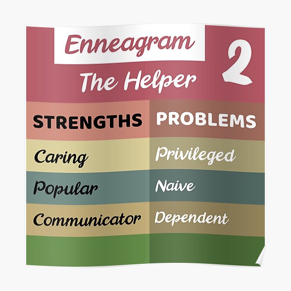 "Enneagram Type 2 - Two" Poster for Sale by cuteartdesign | Redbubble