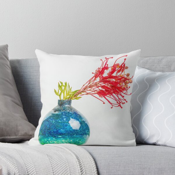 Item preview, Blue Vase with Grevillea designed and sold by Liv Stockley.