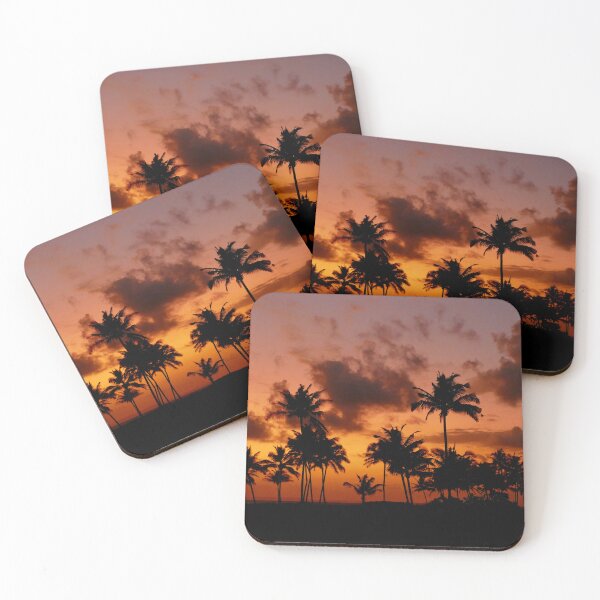 Item preview, Palm Trees at Sunset - red designed and sold by Birgit Moldenhauer.