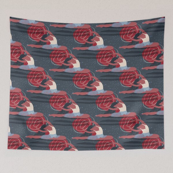 Item preview, Blue boho style ballet dancer pattern designed and sold by reka88.