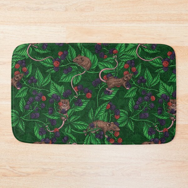 Item preview, Mice and blackberries on dark green designed and sold by Katerina Mitkova Kirilova.