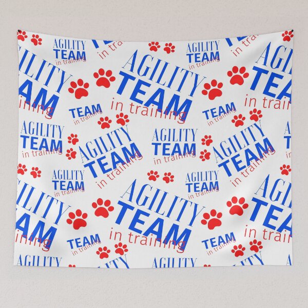 Item preview, Agility team in training in blue and red designed and sold by PausePapote.