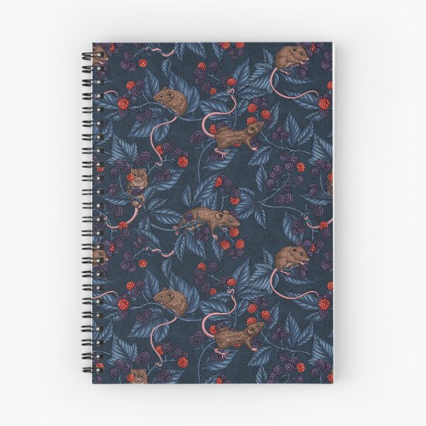 Item preview, Mice and blackberries on navy designed and sold by Katerina Mitkova Kirilova.