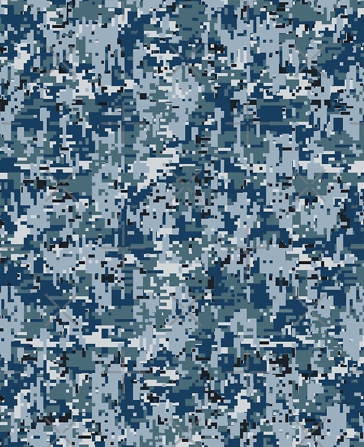 Black and Blue Camouflage Camo Pattern by RootSquare