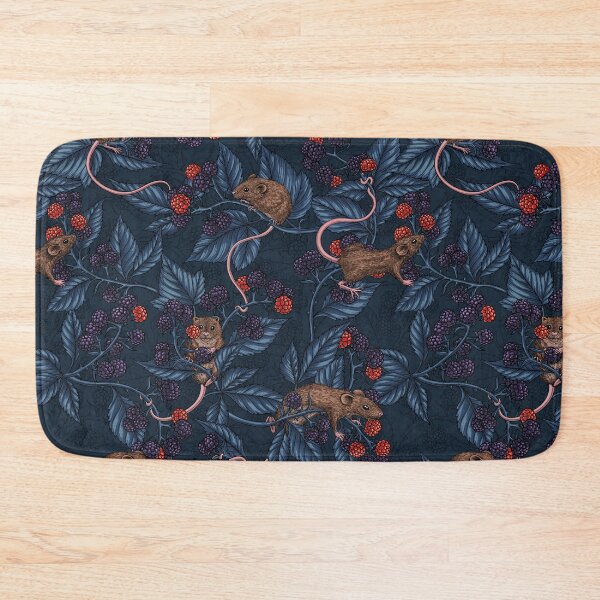 Item preview, Mice and blackberries on navy designed and sold by Katerina Mitkova Kirilova.