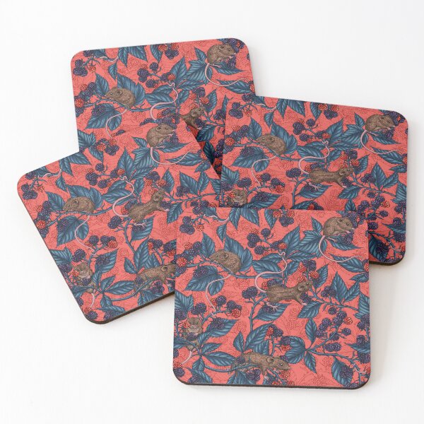 Item preview, Mice and blackberries on red designed and sold by Katerina Mitkova Kirilova.