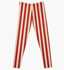 Retro Popcorn Style Vertical Stripes Leggings