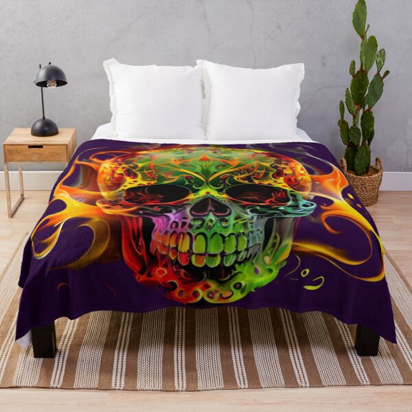 Item preview, Burning Skull - Day Of The Dead Sugar Skull Mexican Culture designed and sold by NewDesignPrints.