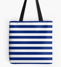 Nautical Navy Blue Horizontal Stripes Tote Bag