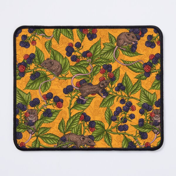 Item preview, Mice and blackberries on yellow designed and sold by Katerina Mitkova Kirilova.