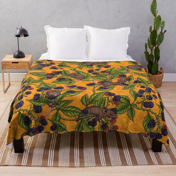 Item preview, Mice and blackberries on yellow designed and sold by Katerina Mitkova Kirilova.