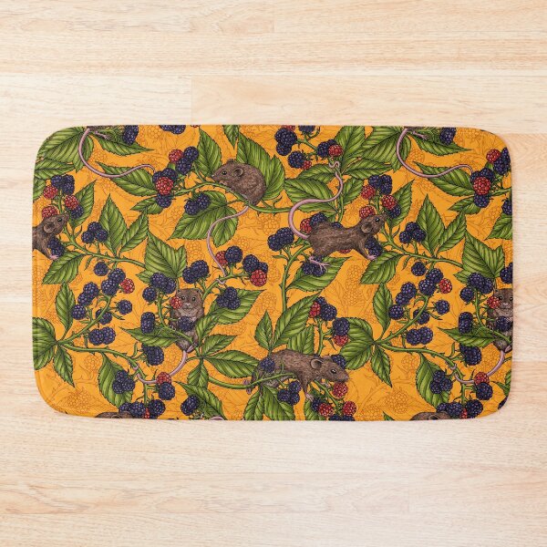 Item preview, Mice and blackberries on yellow designed and sold by Katerina Mitkova Kirilova.