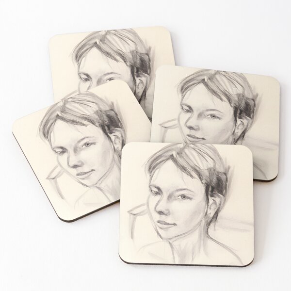 Item preview, Young woman, portrait, pencil sketch. designed and sold by REALDesign-Shop.