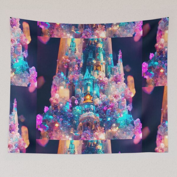 Item preview, Crystal Cinderella Castle Rainbow Lights Amethyst Quatz designed and sold by TJino.