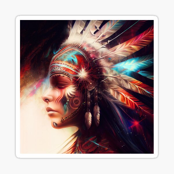 "Shaman portrait" Sticker for Sale by CEVmemories | Redbubble