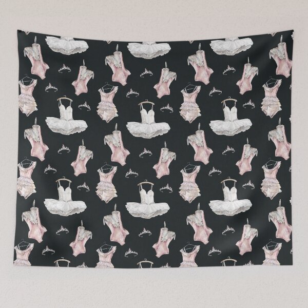 Item preview, Black Vintage Ballet dancer pattern designed and sold by reka88.