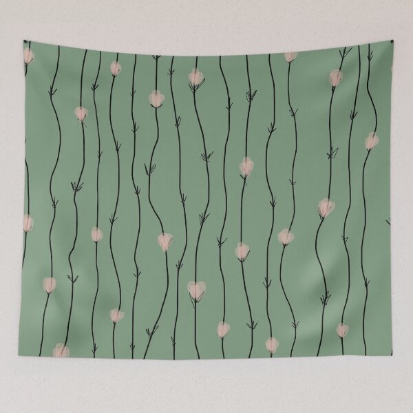 Item preview, Cactus inspired pattern with pink flowers designed and sold by pumpqin.