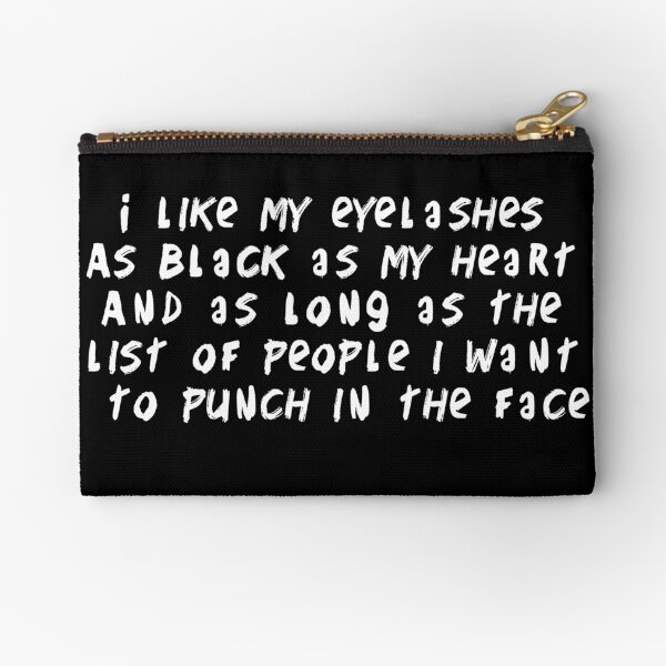 Eyelashes black and long Zipper Pouch