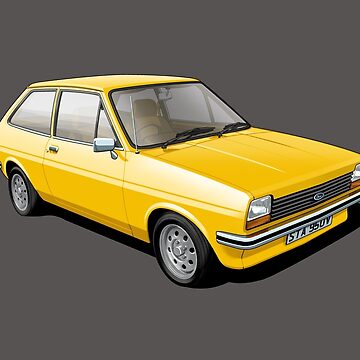 Miniature Ford Fiesta Mk I 1.1 Ghia 1977 - Échelle 1:43, Jaune Signal, Édition Limitée (Vanguards)