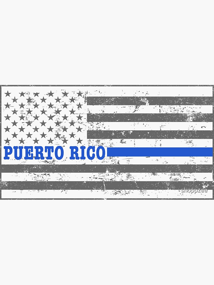 Thin Blue Line Puerto Rico Flag