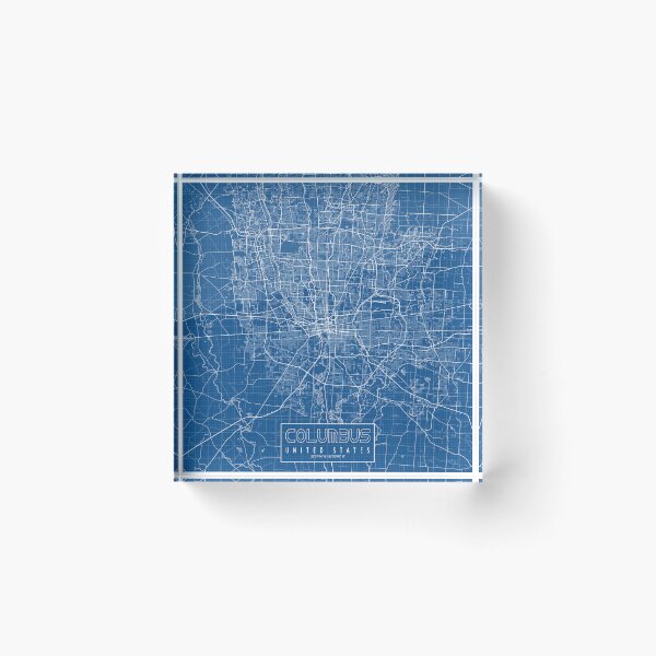 Item preview, Columbus City Map of Ohio, USA - Blueprint designed and sold by deMAP.