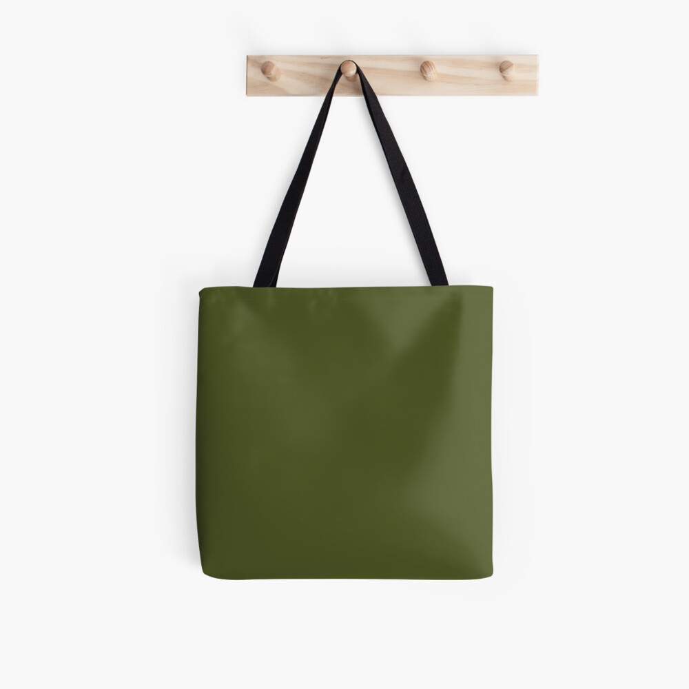 Solid Olive Green Color Decor Tote Bag