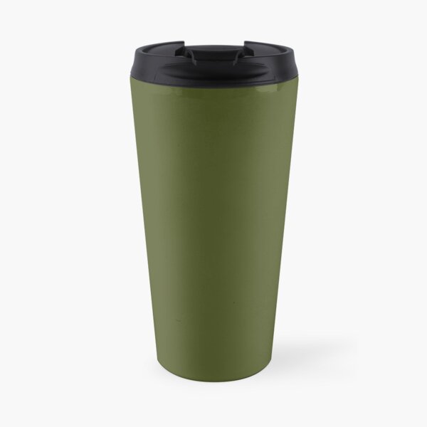 Olive Green Accent Solid Color Decor Travel Mug