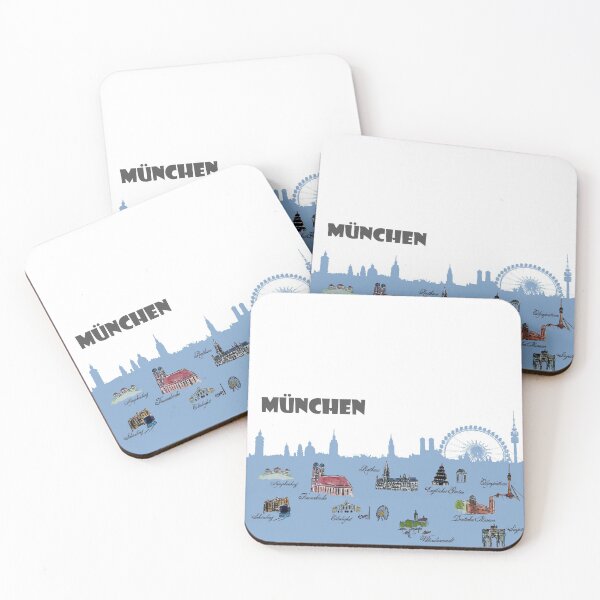 Item preview, Munich skyline silhouette highlights designed and sold by artshop77.