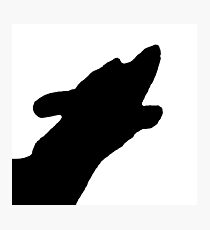 rat terrier howling shadow Photographic Print