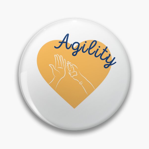 Item preview, Agility team with a blue and orange paw and hand with a heart designed and sold by PausePapote.