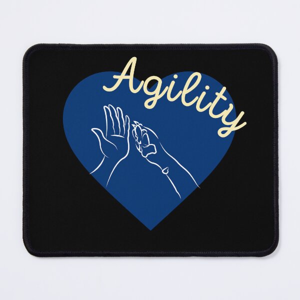 Item preview, Agility team with a blue and orange paw and hand with a heart designed and sold by PausePapote.