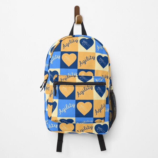 Item preview, Agility team with a blue and orange paw and hand with a heart designed and sold by PausePapote.