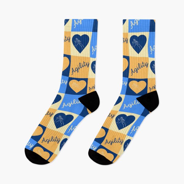 Item preview, Agility team with a blue and orange paw and hand with a heart designed and sold by PausePapote.