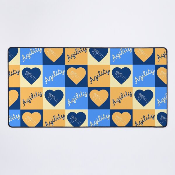 Item preview, Agility team with a blue and orange paw and hand with a heart designed and sold by PausePapote.