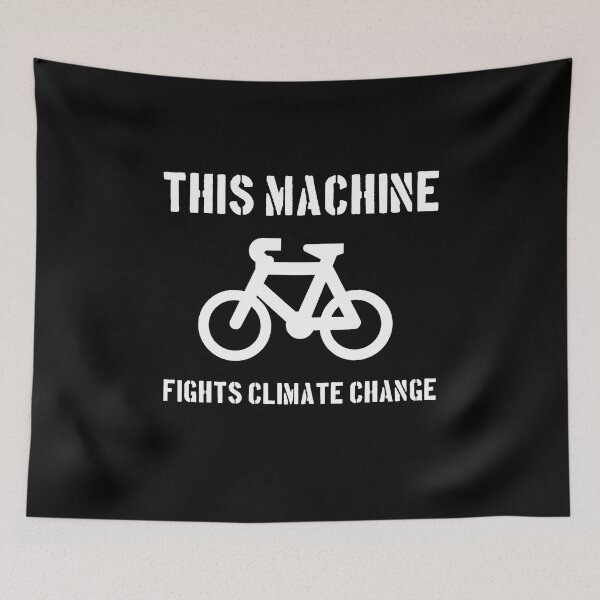 Item preview, This machine fights climate change (white bike) designed and sold by BenLeverAU.