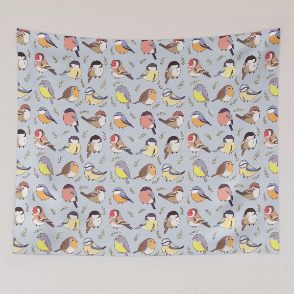 Item preview, Cute bird pattern - 9 European birds  designed and sold by Yarafantasyart.